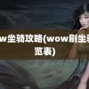 wow坐骑攻略(wow刷坐骑一览表)