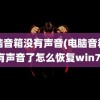 电脑音箱没有声音(电脑音箱没有声音了怎么恢复win7)