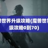 魔兽世界升级攻略(魔兽世界升级攻略0到70)