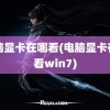 电脑显卡在哪看(电脑显卡在哪看win7)