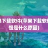 苹果下载软件(苹果下载软件很慢是什么原因)