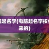 电脑起名字(电脑起名字按什么来的)