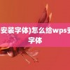 (ps安装字体)怎么给wps安装字体