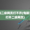 电脑二级网页打不开(电脑无法打开二级网页)