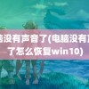 电脑没有声音了(电脑没有声音了怎么恢复win10)